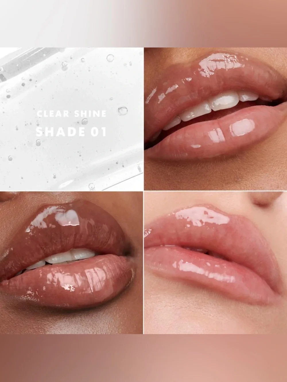 Armani Beauty Prisma Glass Hydrating Lip Gloss with Squalane-01 Clear Shine